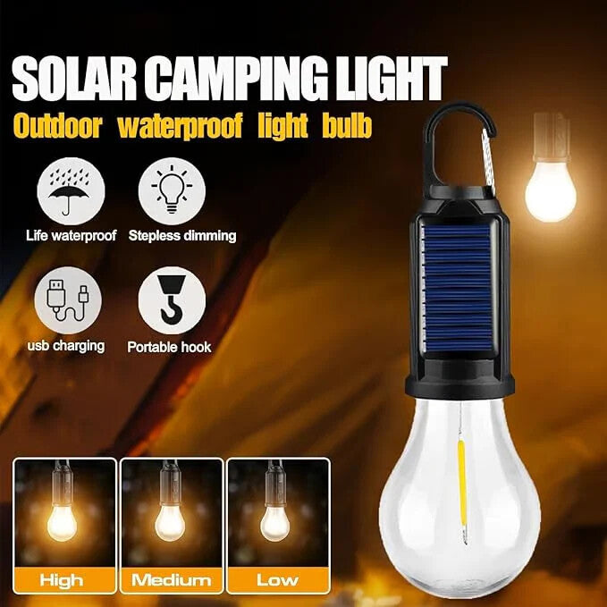 Solar LED Camping Lantern with Hook