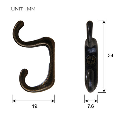 Antique Bronze Zinc Alloy Small Hanging Hooks Vintage Mini Metal Double Hooks Jewelry Display Rack Hanging Hook Necklace Holder 100pcs