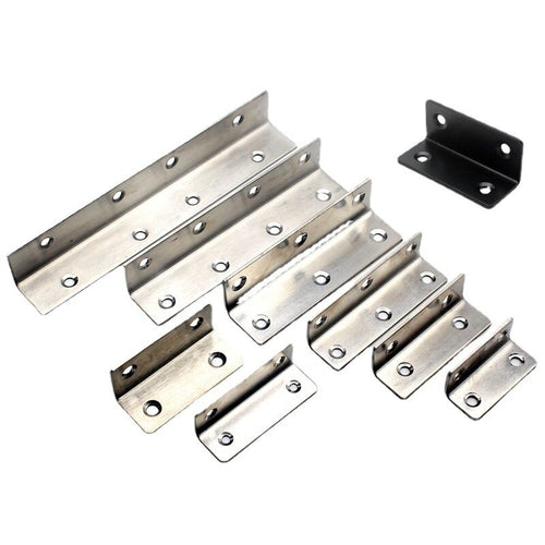 Stainless Steel Angle Code 90 Degree Right Angle Rectangular Angle Code Holder Rectangular Layer Plate Holder L-Type Extended Connector 100pcs