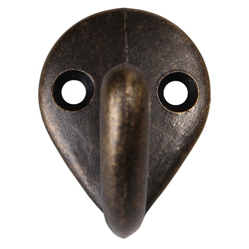 Antique Bronze Zinc Alloy Hanging Hook Bathroom Metal Hooks for Clothes Robe Toiletry Bag Towel Wardrobe Door Hanger for Hats 100pcs