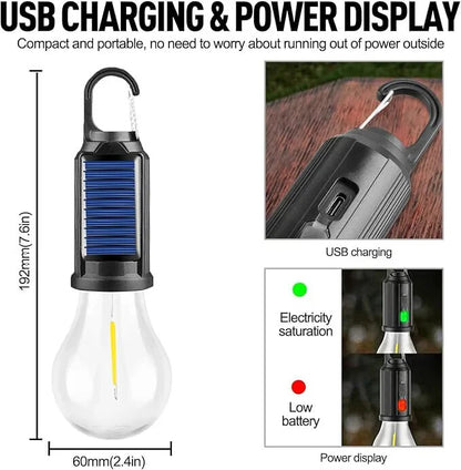 Solar LED Camping Lantern with Hook