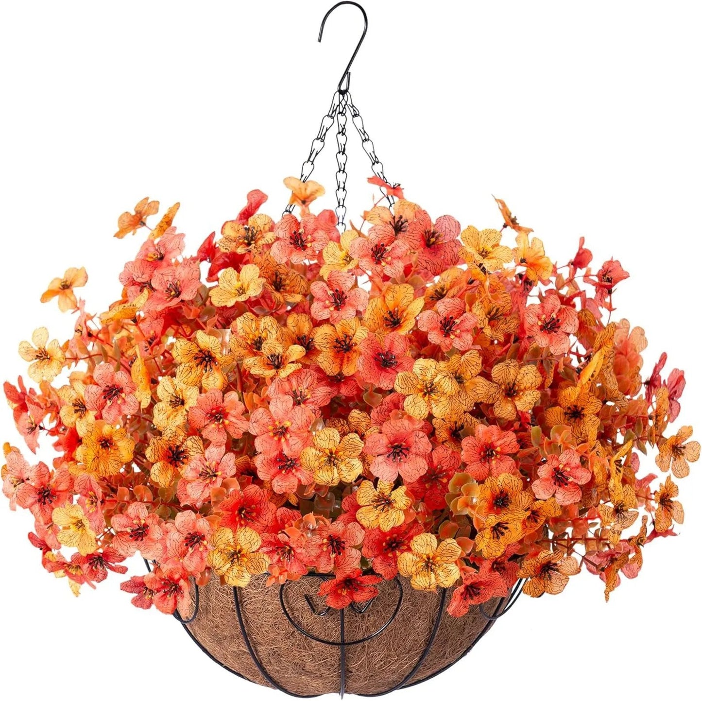 Simulated Hanging Flower Basket