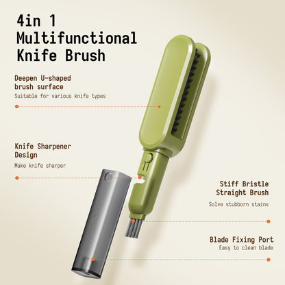 Wholesale 4 in 1 Knife Cleaner Kitchen Cutlery Blade Brush Sharpener Cutlery Chopsticks Knife and Fork Cleaning Brush 10pcs
