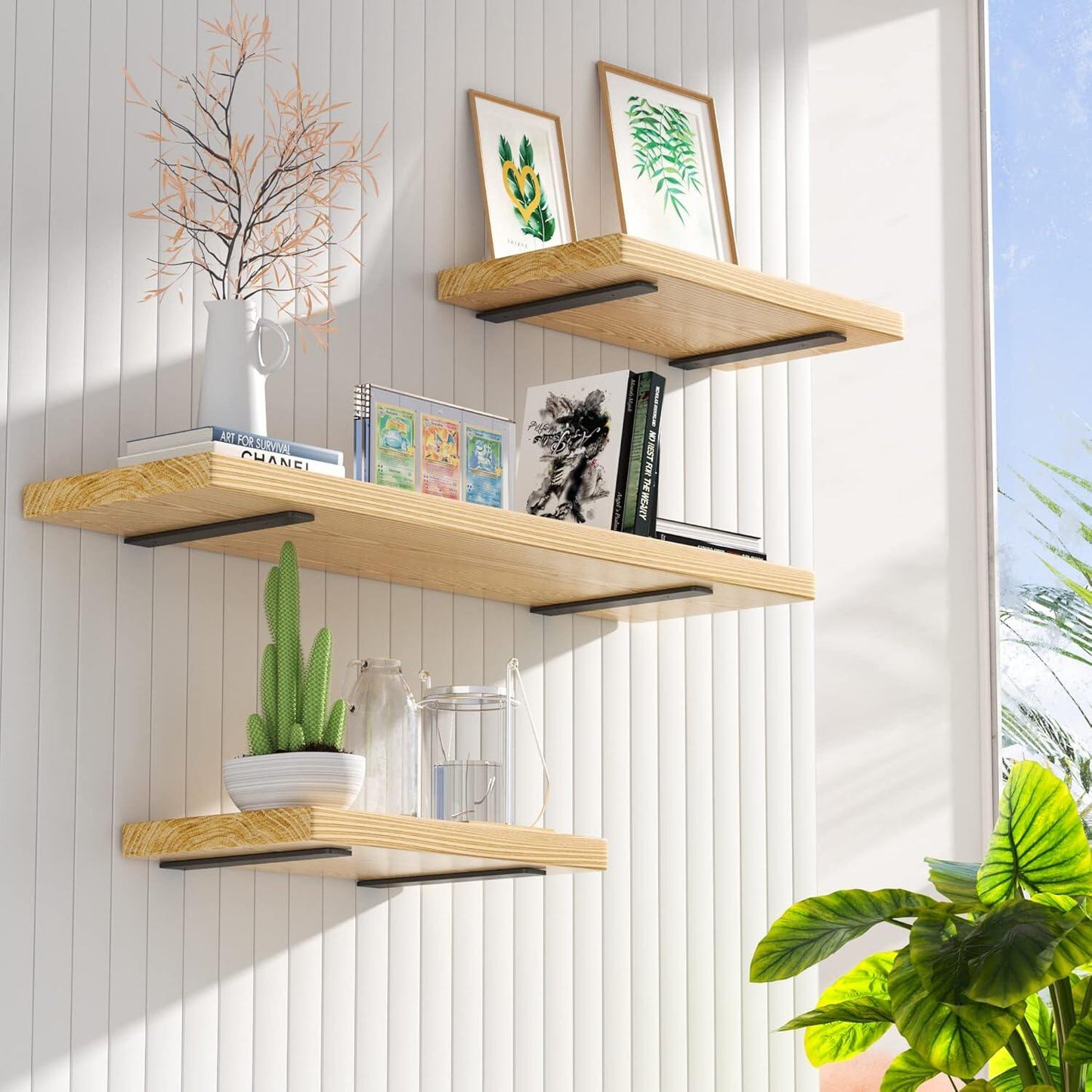 6 Pack Floating Shelf Bracket 12 Inch Heavy Duty Powder Coated Metal L Brackets DIY Rustic Industrial Modern Black 30pcs