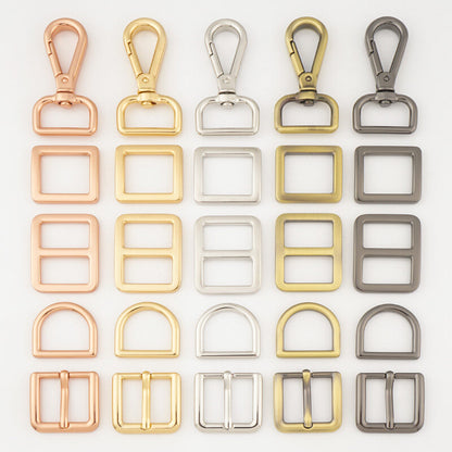 Bag Hardware 20 25mm 38mm D Ring Tri-Glides Slide Buckles 4/5 1 Swivel Snap Hook for Bag Making Buckles DIY Accessories Craft 100pcs