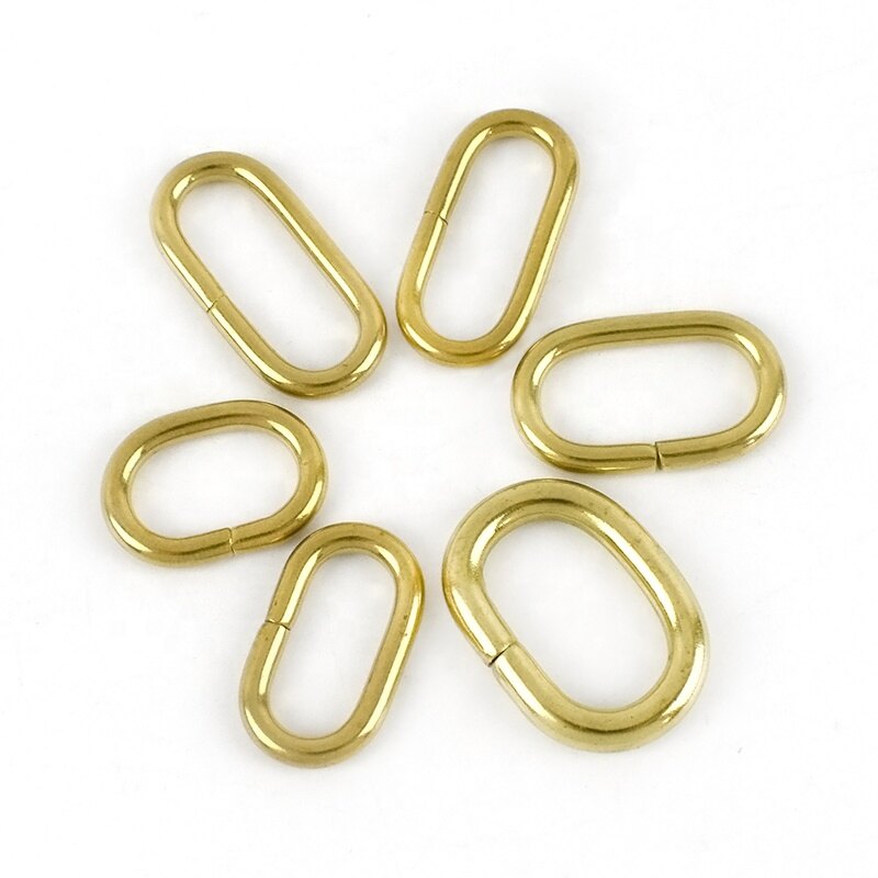 Deepeel AP643 16-24mm Bag Hardware Accessories Pure Brass O Ring Buckles Handbag Connector Adjustable Luggage Dog Collar Buckle 50pcs