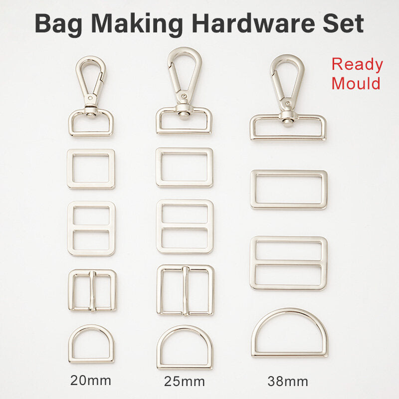 Bag Hardware 20 25mm 38mm D Ring Tri-Glides Slide Buckles 4/5 1 Swivel Snap Hook for Bag Making Buckles DIY Accessories Craft 100pcs