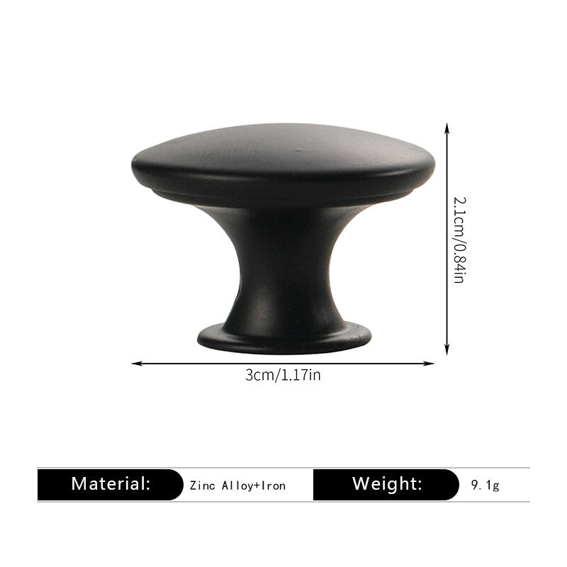 Simple Matte Black Round Flat Head Small Handle. Single Hole Hollow Cabinet Door Handle Decorative Accessories 100pcs
