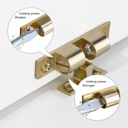 CC Cabinet Door Latch Kitchen Cupboard Furniture Doors Closure Spring Load Solid Brass Double Ball Catch