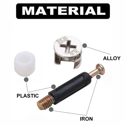 3 in 1 Zinc Alloy Camlock  Furniture Wood Board Panel Connectors Cam Lock Fittings for Cabinet