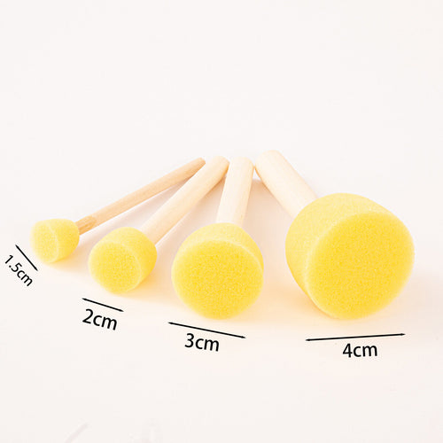 Cross-border painting sponge seal art painting graffiti tools kindergarten children DIY rubbings sponge brush 100pcs