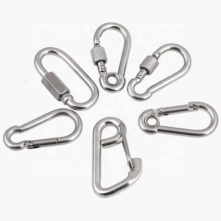 Real Stainless Steel 316 Hardware Rigging Snap Hook with Screw DIN Boat Accessories for Sun Shade Sail 10pcs
