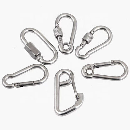 Real Stainless Steel 316 Hardware Rigging Snap Hook with Screw DIN Boat Accessories for Sun Shade Sail 10pcs