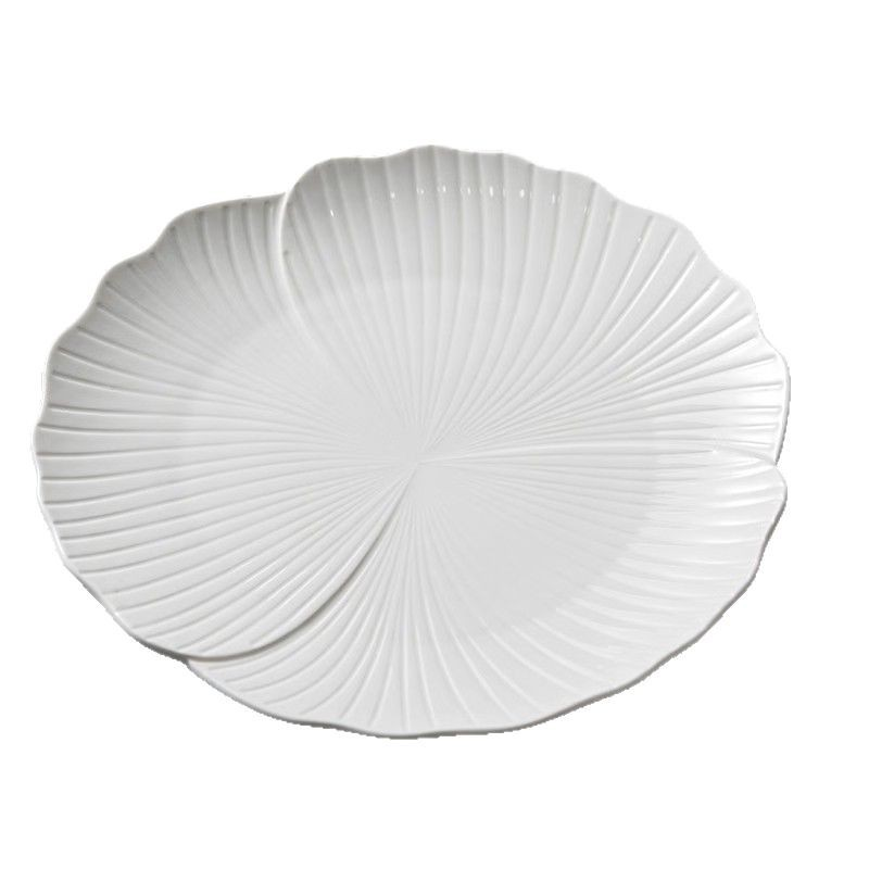 Sophisticated white shallow dish