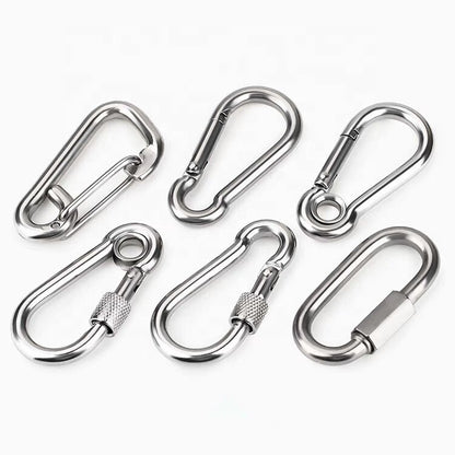 Real Stainless Steel 316 Hardware Rigging Snap Hook with Screw DIN Boat Accessories for Sun Shade Sail 10pcs