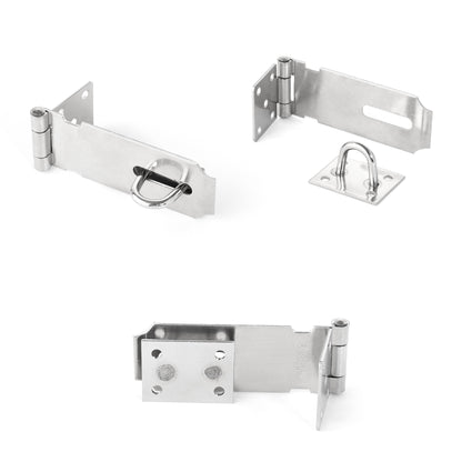 270 Degree Stainless Steel Hasp Latch Lock Metal Safety Padlock Closure for Outdoor Garden Fence Gates & Furniture Cabinet Doors 50pcs