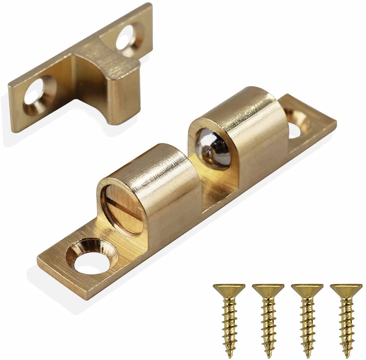 CC Cabinet Door Latch Kitchen Cupboard Furniture Doors Closure Spring Load Solid Brass Double Ball Catch