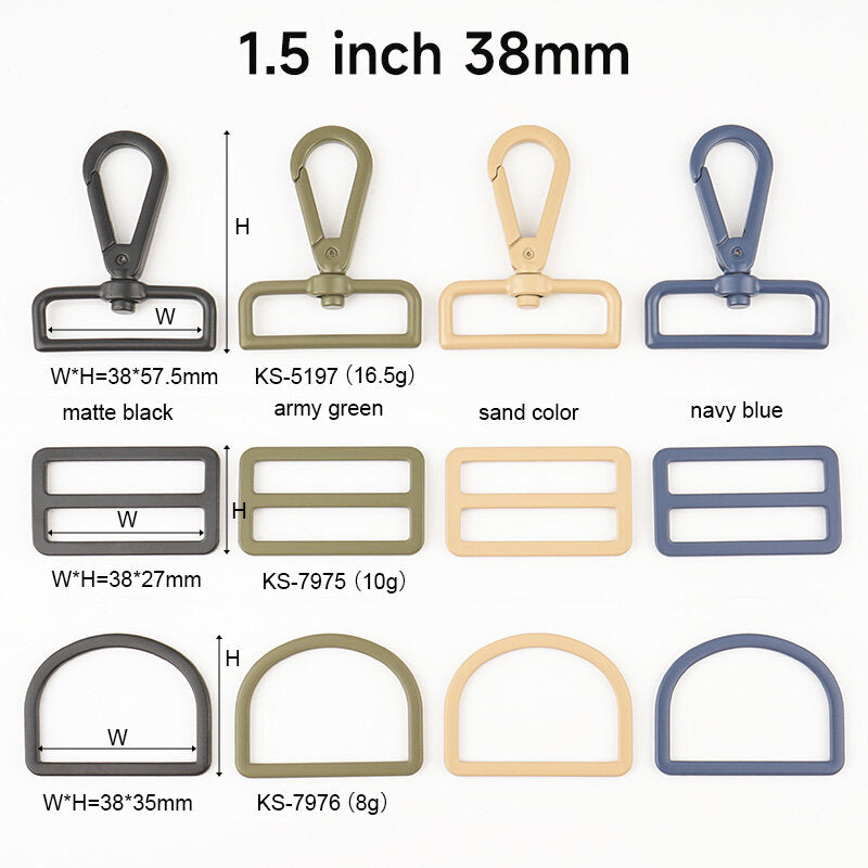 Bag Hardware 20 25mm 38mm D Ring Tri-Glides Slide Buckles 4/5 1 Swivel Snap Hook for Bag Making Buckles DIY Accessories Craft 100pcs