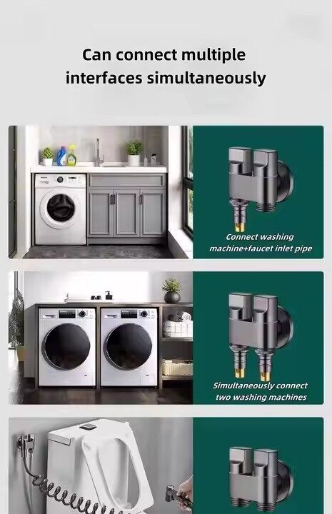 KAWAL G1/2 Double Outlet Mini Angle Valve Zinc-alloy Multi-Function Water Stop Durable High Quality Hot Sale Bath Hardware Sets 30pcs