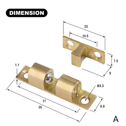 CC Cabinet Door Latch Kitchen Cupboard Furniture Doors Closure Spring Load Solid Brass Double Ball Catch