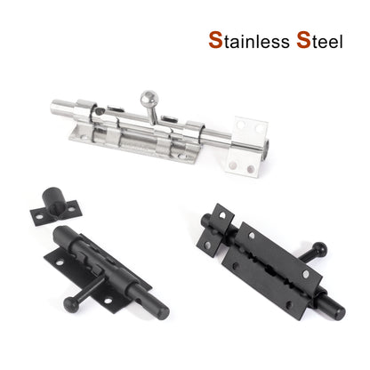 Heavy Duty Stainless Steel Black Security Door Latch Sliding Bolt Catch Closure for Garden Door and Window Night Latch Lock 50pcs