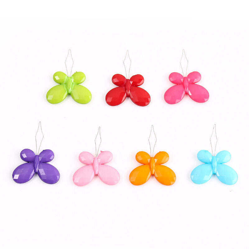 Butterfly Needle Threader Hand Sewing Tools Accessories Colorful Plastic Threader Cross Stitch Embroidery Tools Leaders 100pcs
