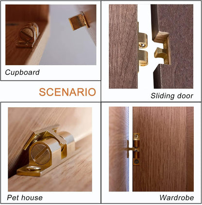 CC Cabinet Door Latch Kitchen Cupboard Furniture Doors Closure Spring Load Solid Brass Double Ball Catch