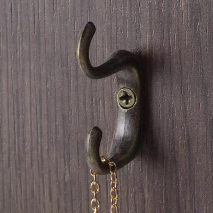 Antique Bronze Zinc Alloy Small Hanging Hooks Vintage Mini Metal Double Hooks Jewelry Display Rack Hanging Hook Necklace Holder 100pcs