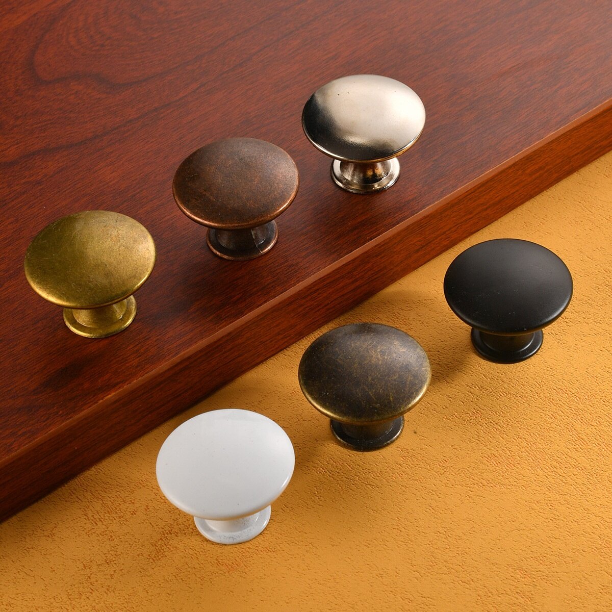 Simple Matte Black Round Flat Head Small Handle. Single Hole Hollow Cabinet Door Handle Decorative Accessories 100pcs