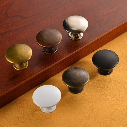 Simple Matte Black Round Flat Head Small Handle. Single Hole Hollow Cabinet Door Handle Decorative Accessories 100pcs