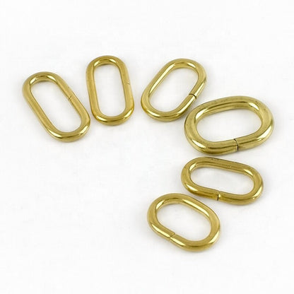 Deepeel AP643 16-24mm Bag Hardware Accessories Pure Brass O Ring Buckles Handbag Connector Adjustable Luggage Dog Collar Buckle 50pcs